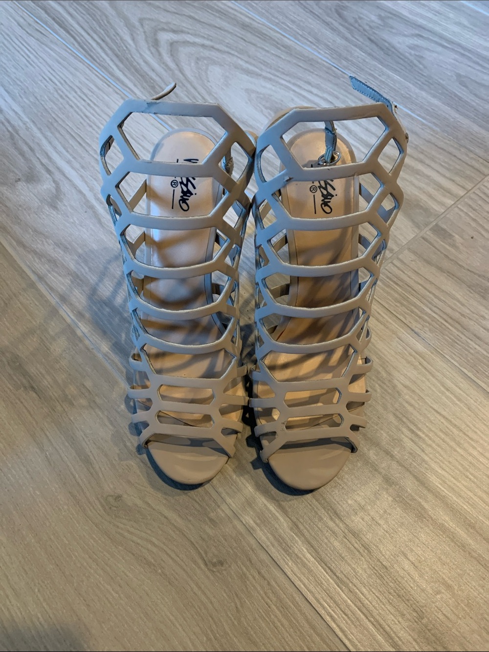 Mossimo Supply Co. Taupe Cage Strappy Heels